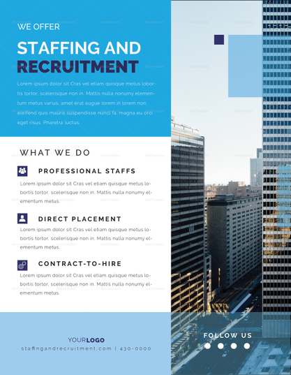 Staffing And Recruitment Flyer Design Template In PSD Word Publisher