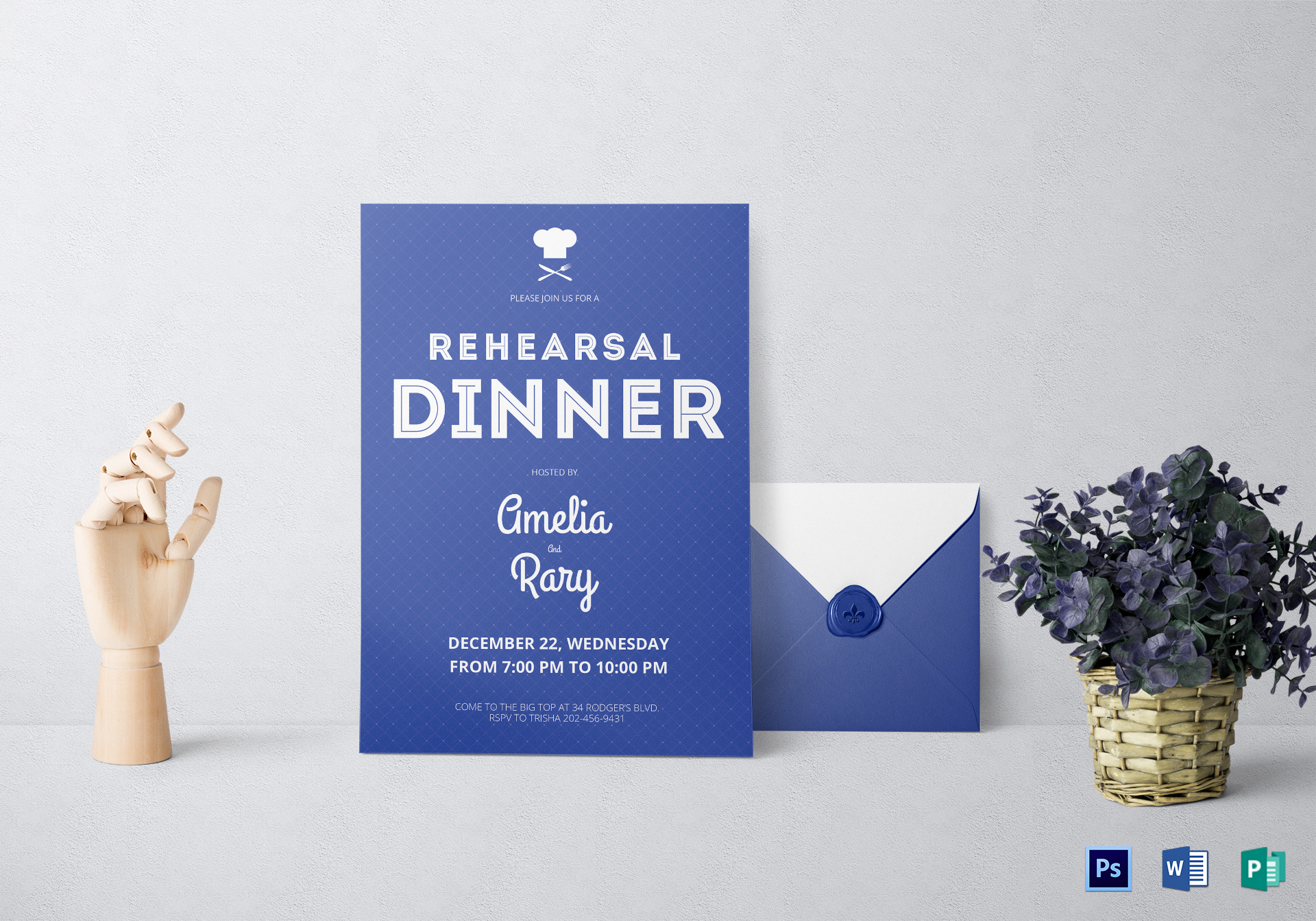 Rehearsal Dinner Invitation Design Template In Word PSD Publisher