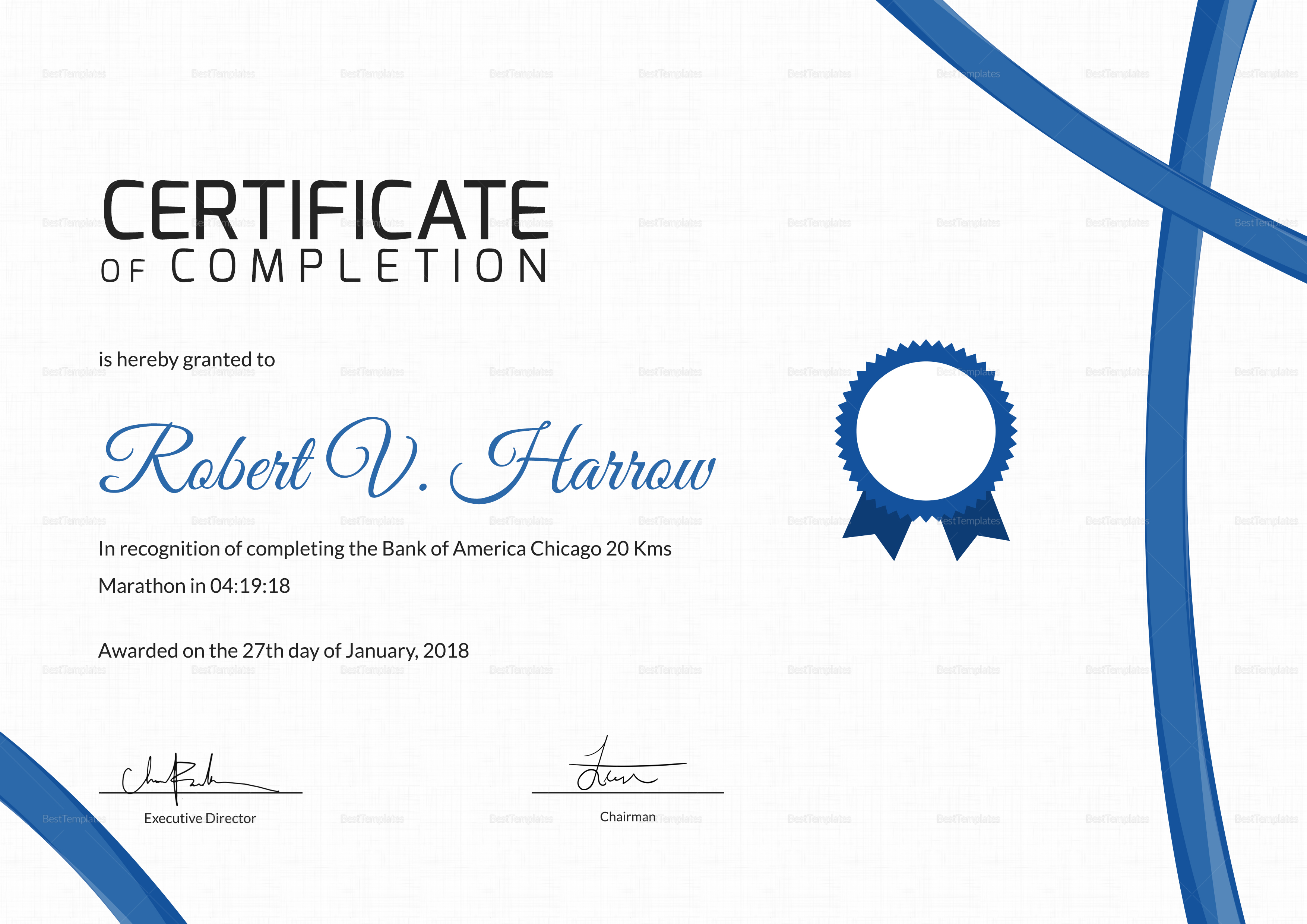 marathon completion certificate template sample certificate of completion