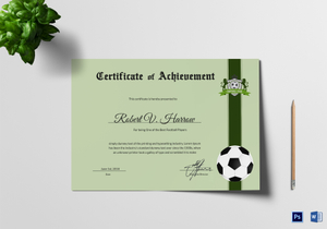 football certificates of achievement