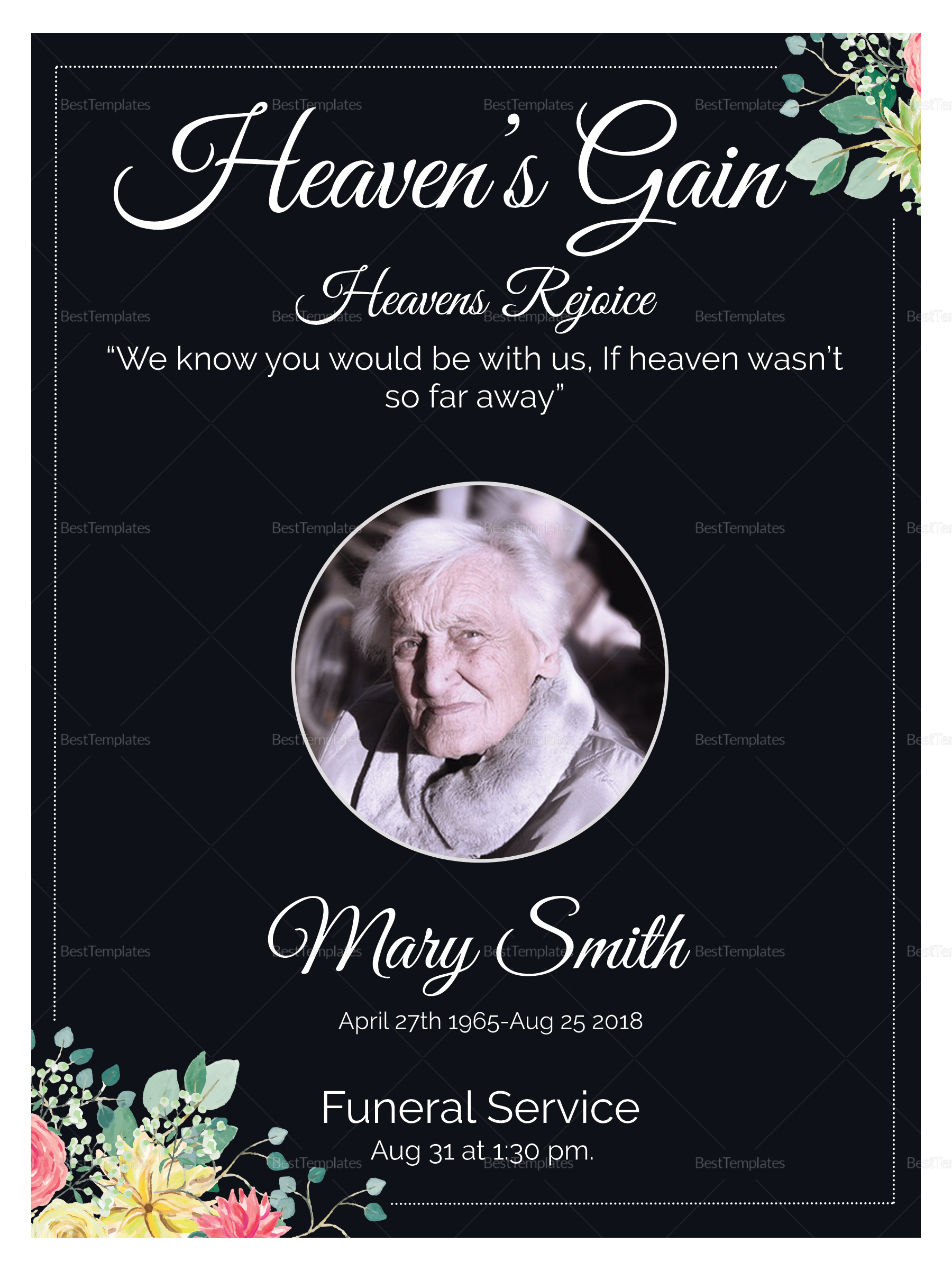 Funeral Invitation Templates Free