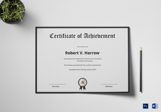 Graduation Achievement Certificate Design Template In Psd, Word