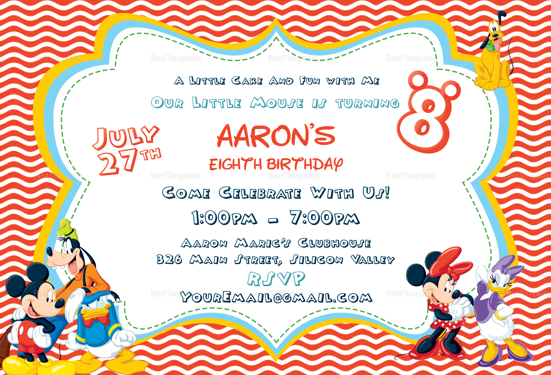 Clubhouse Carnival Invitation Template