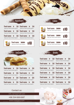 Tasty Bakery Menu Design Template in PSD, Word, Publisher