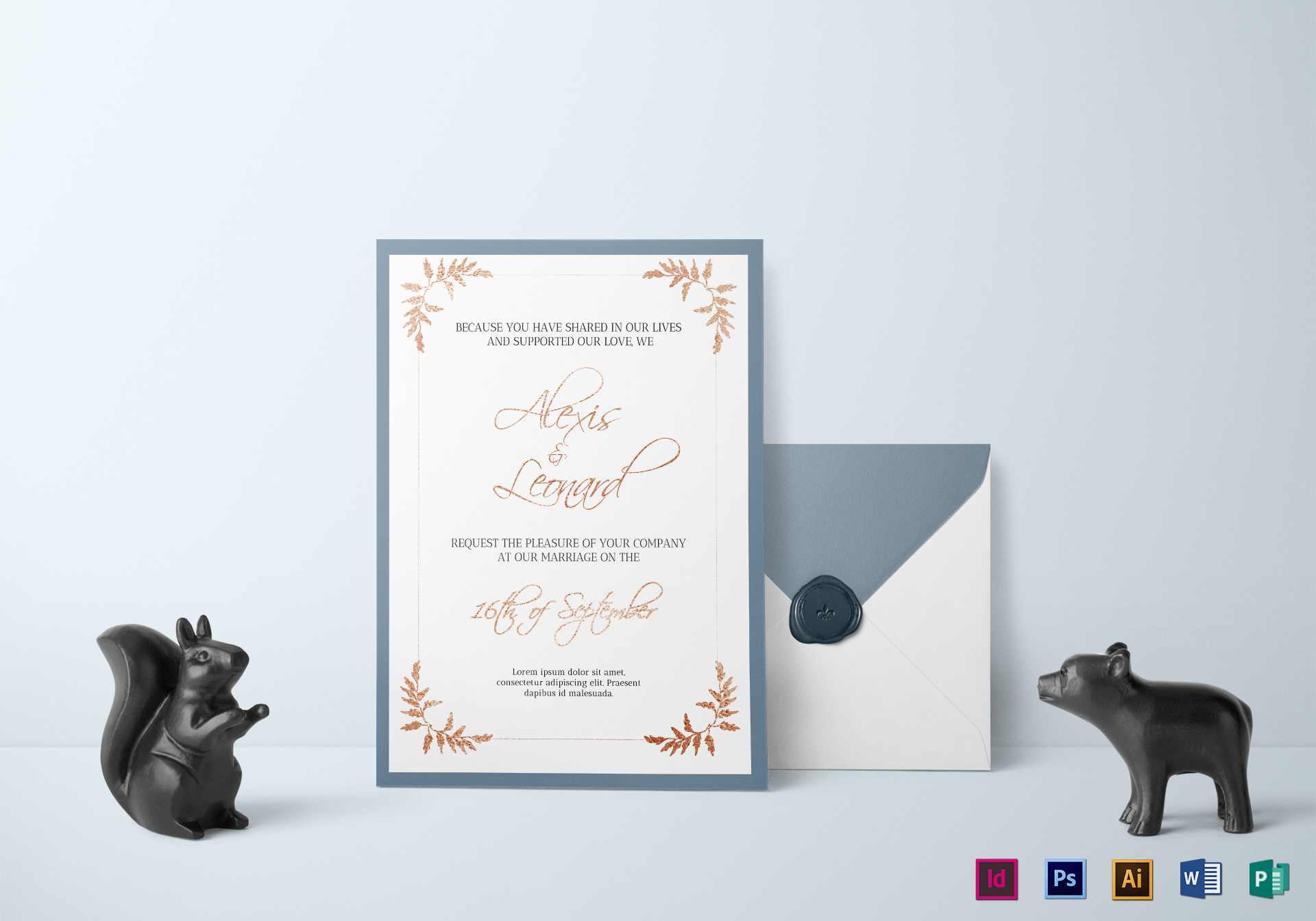  Monogram Wedding Invitation 