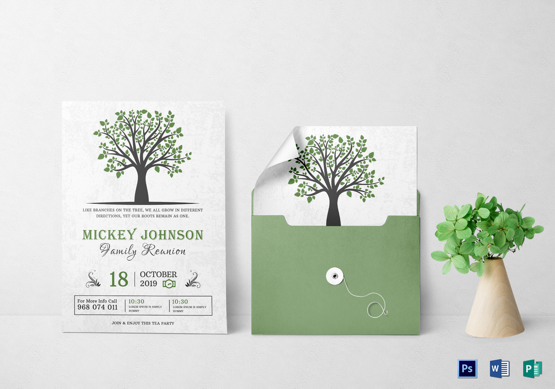 Classic Family Reunion Invitation Design Template In Word Psd Publisher