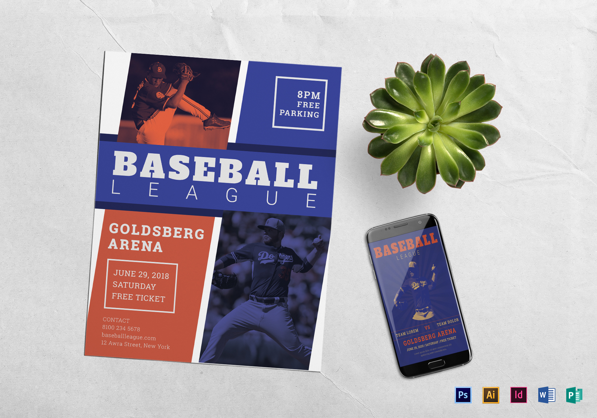 Baseball League Flyer Template