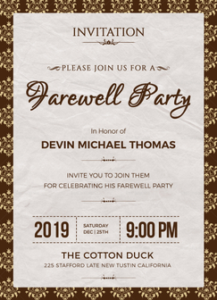 Farewell Invitation Design Template in Word, PSD, Publisher