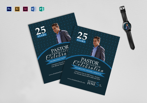 Pastor Anniversary Flyer Design Template in Word, PSD, Publisher ...