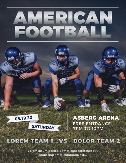 American Football Flyer Design Template in PSD, Word, Publisher ...