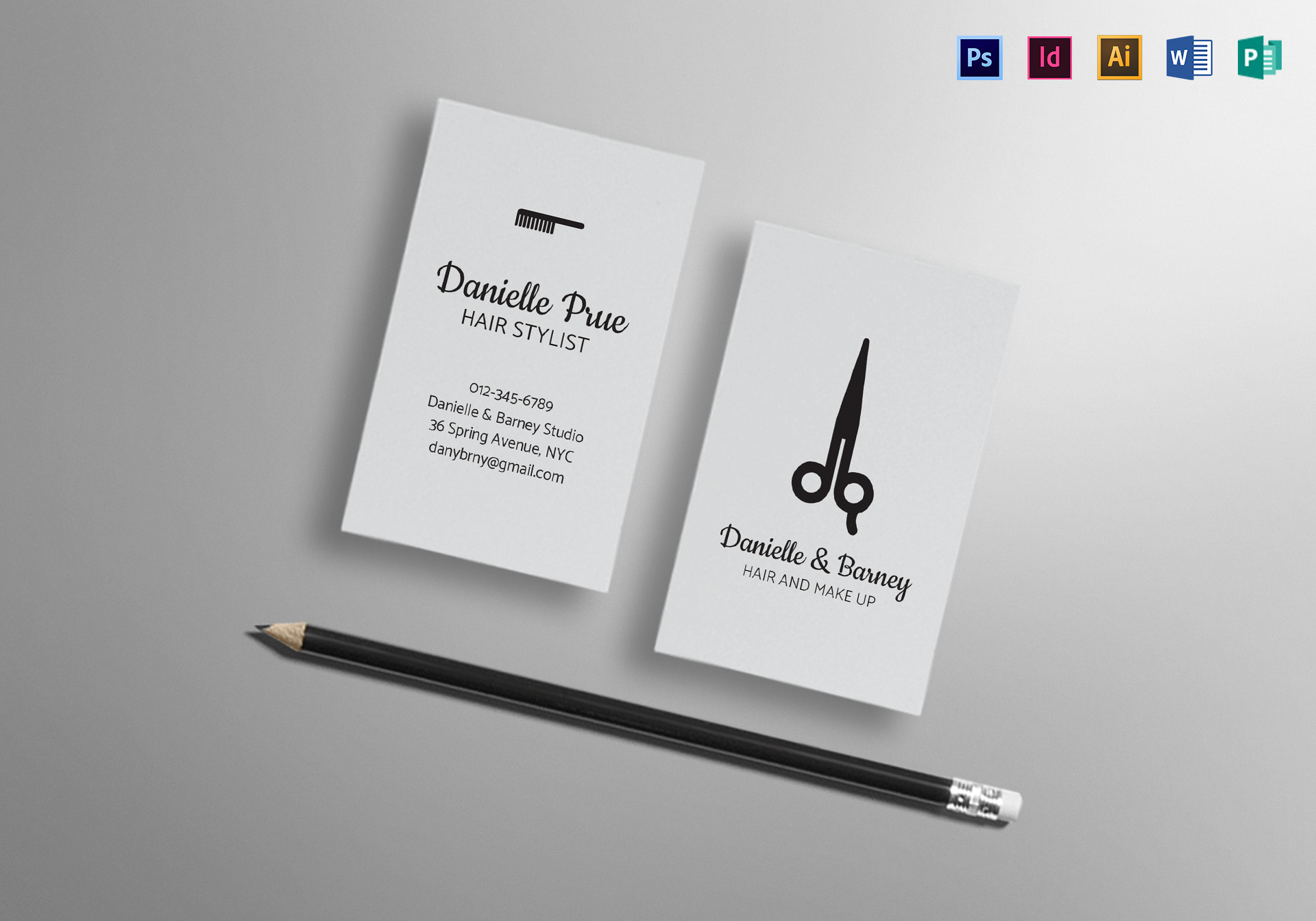 Hair Stylist Business Card Design Template In PSD Word Publisher 