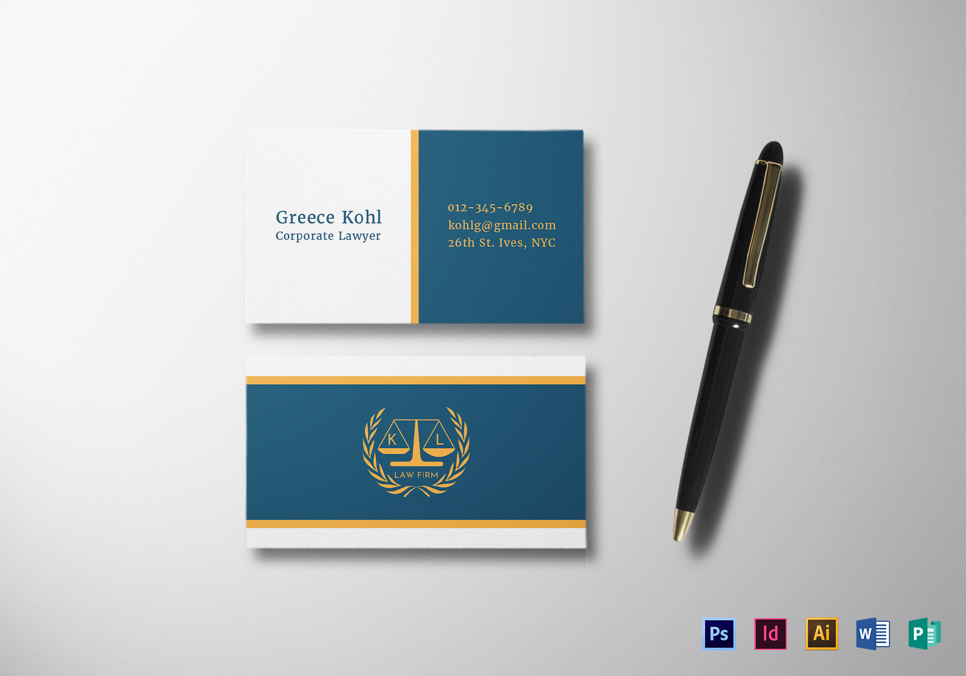 Lawyer Business Card Design Template in PSD, Word, Publisher With Regard To Lawyer Business Cards Templates