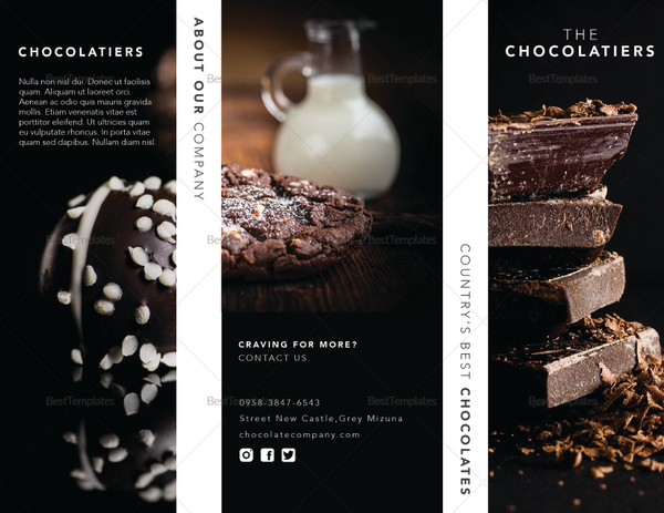 Dark Chocolate Brochure Design Template in PSD, Word, Publisher ...