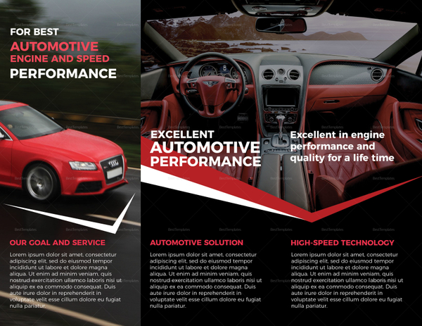 Sporty Automotive Brochure Design Template in PSD, Word, Publisher ...