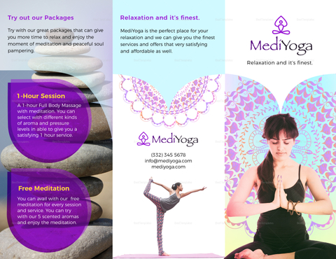 Yoga Class Brochure Design Template in Illustrator, PSD, InDesign, Word ...