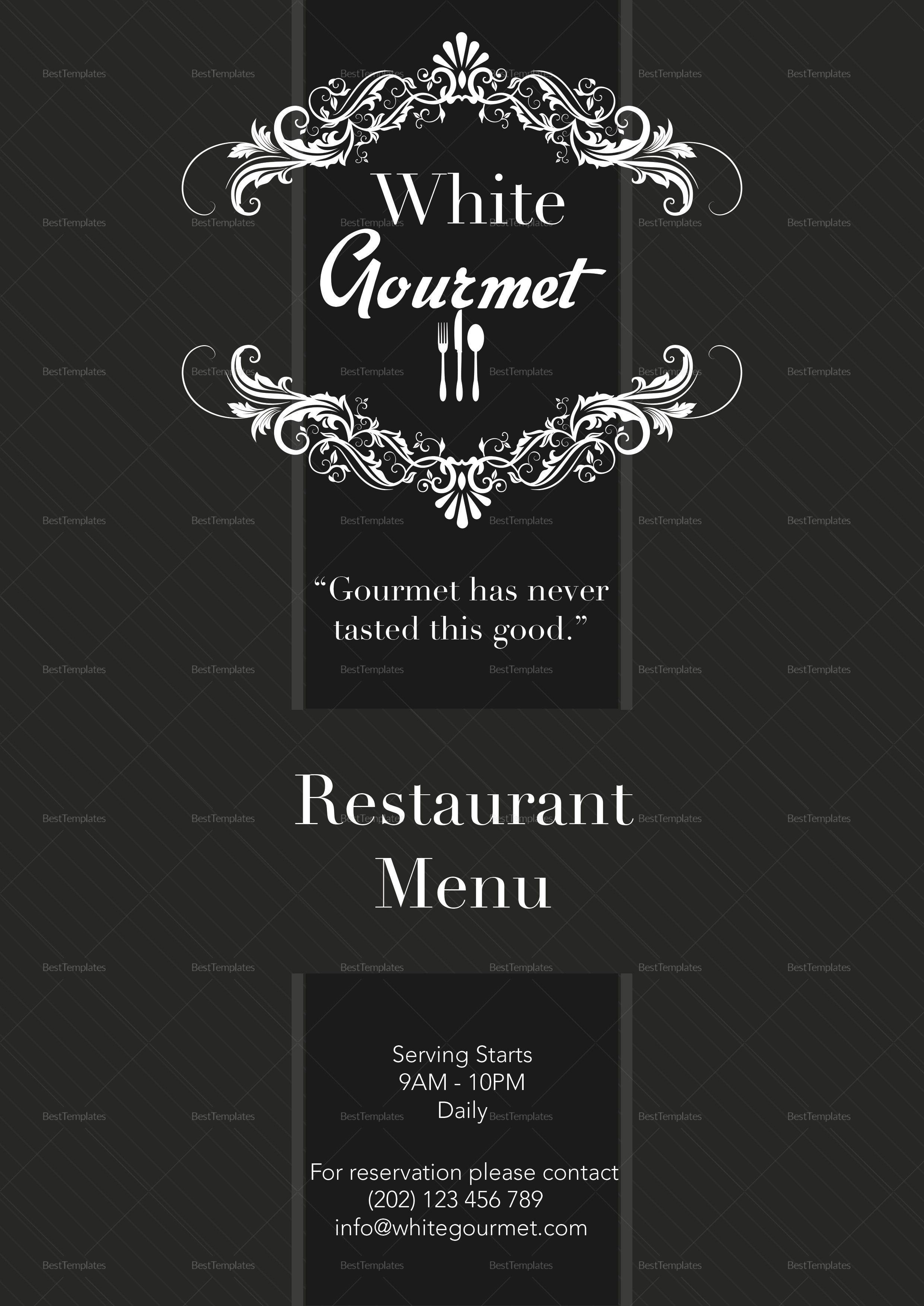 Elegant Menu Design Template In PSD Word Publisher Illustrator InDesign