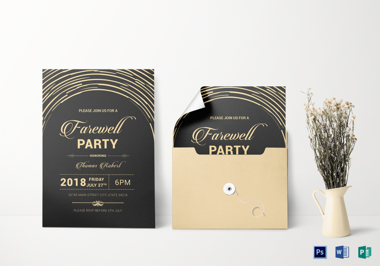 Modern Farewell Party Invitation Design Template In Word Psd Publisher 7100