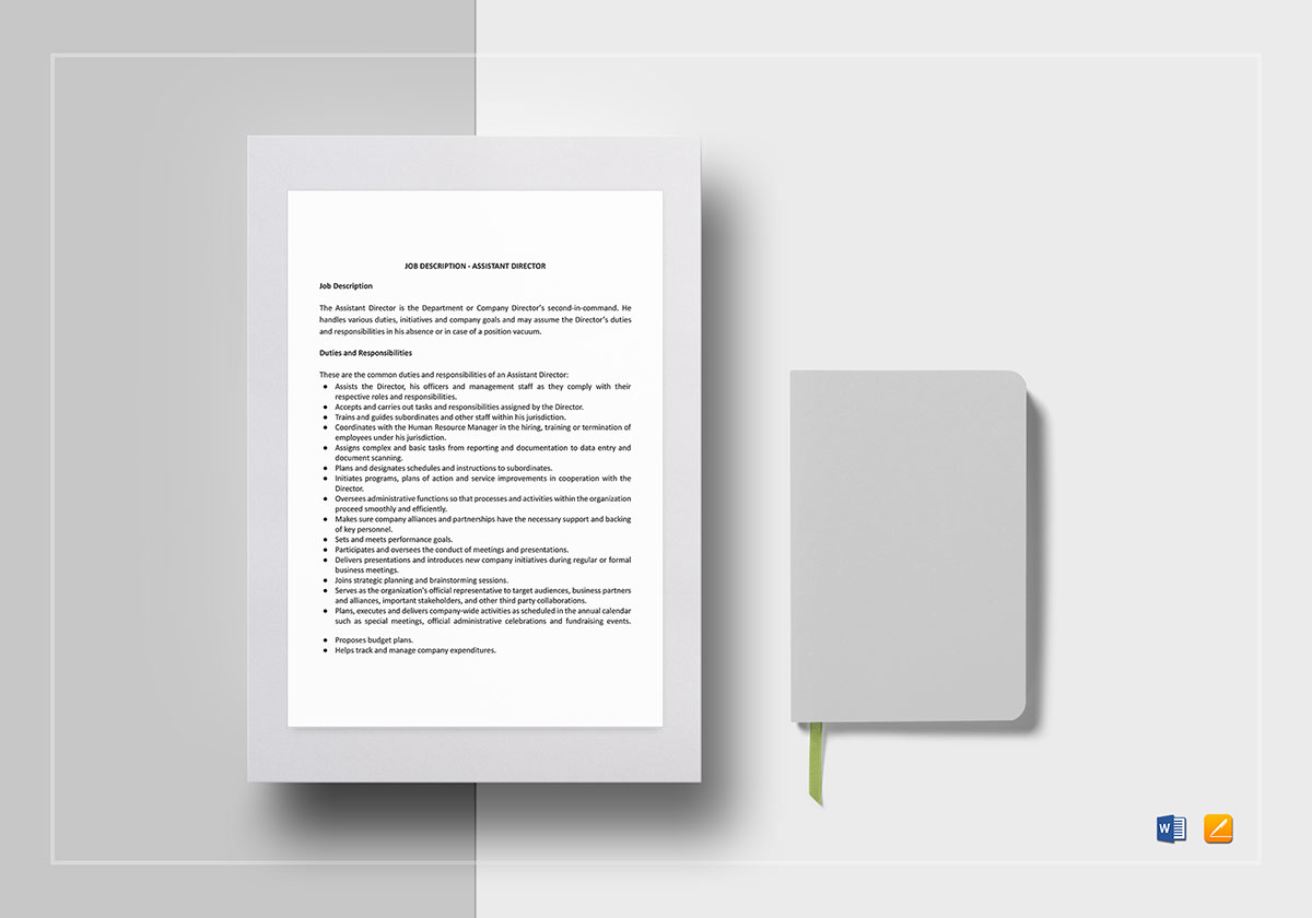 Assistant Director Job Description Template