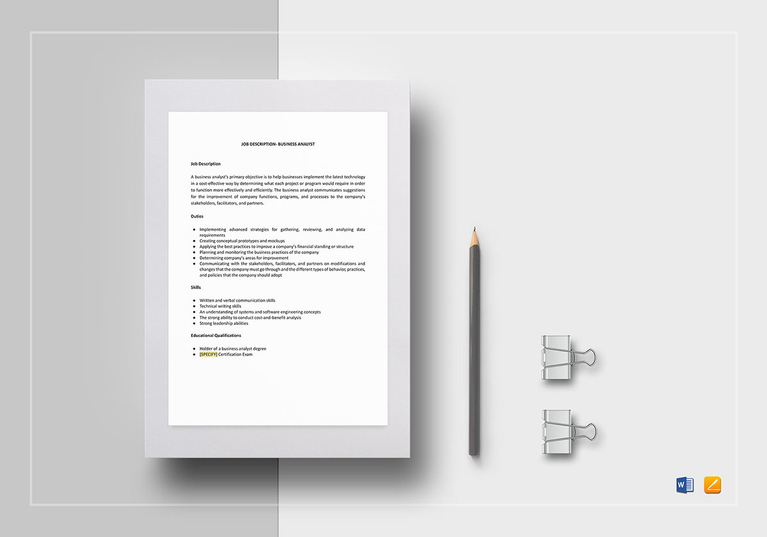 Business Analyst Documents Templates
