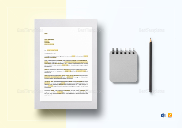 Letter of Recommendation Template in Word, Google Docs, Apple Pages