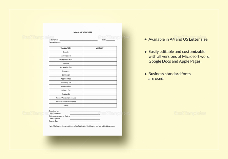 Escrow Company Fees