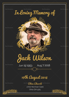 Funeral Invitation Card Design Template in Word, PSD, Publisher