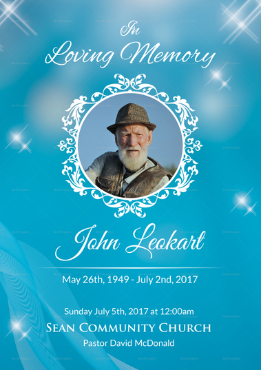 Funeral Obituary Invitation Design Template in Word, PSD, Publisher