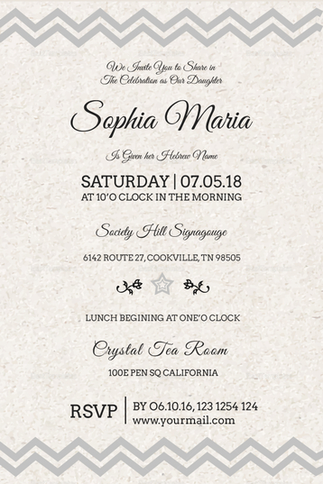 Born Naming Ceremony Invitation Design Template in PSD, Word, Publisher