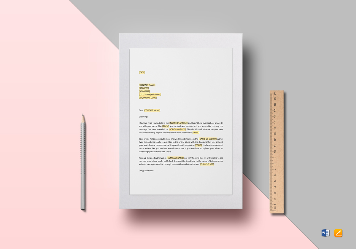 Article Congratulations Template on