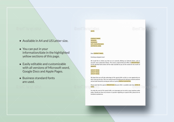Announcement of New Discount Offer Template in Word, Google Docs, Apple ...