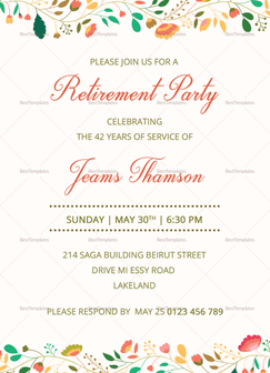 Corporate Retirement Party Invitation Design Template in PSD, Word ...