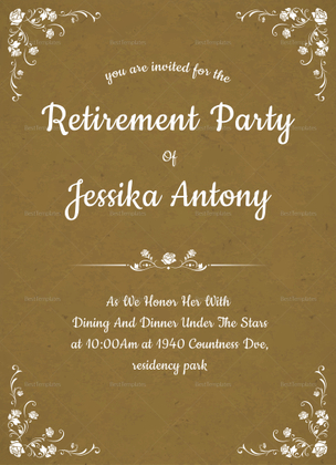 Teacher Retirement Party Invitation Design Template in PSD, Word, Publisher