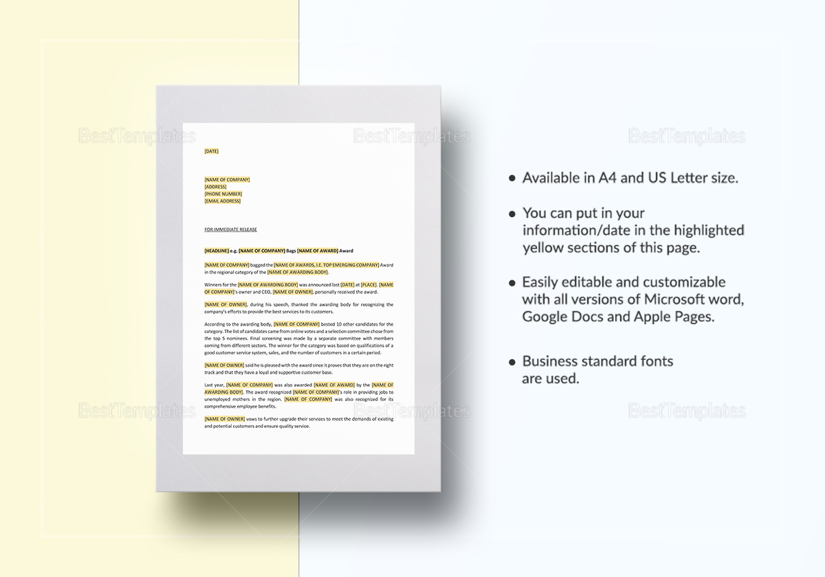 Google Docs Press Release Template