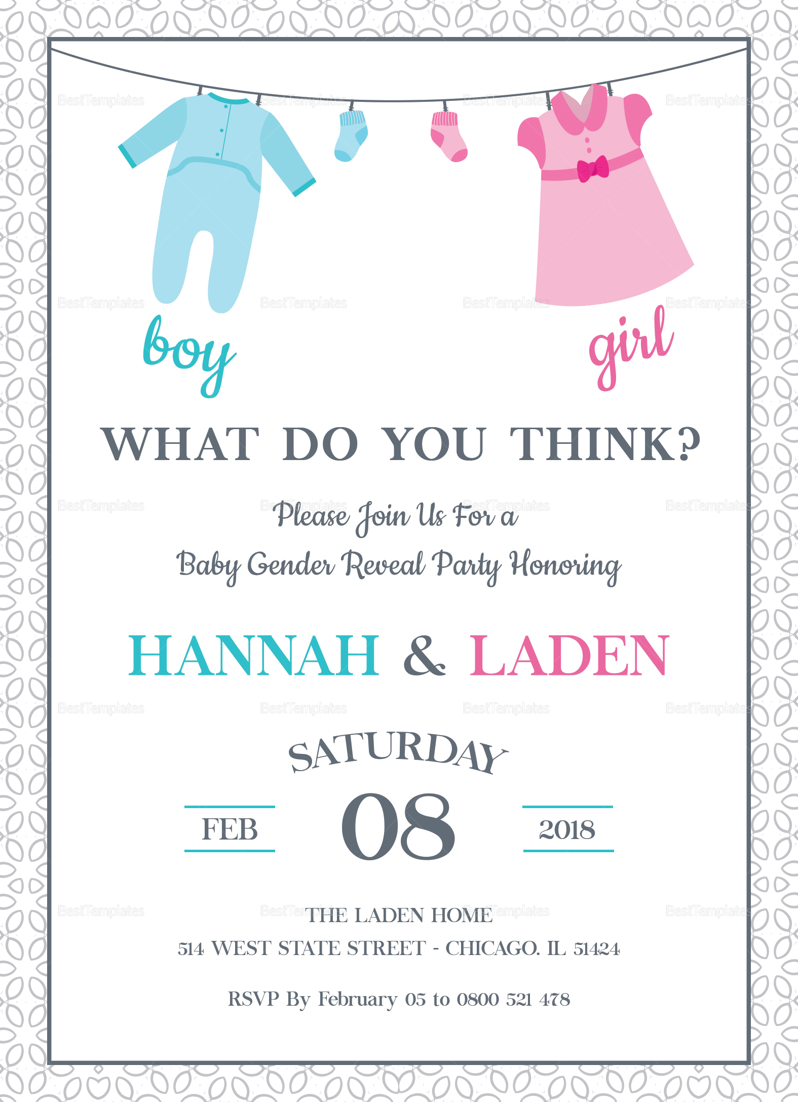 Gender Reveal Invitation Template For Your Needs