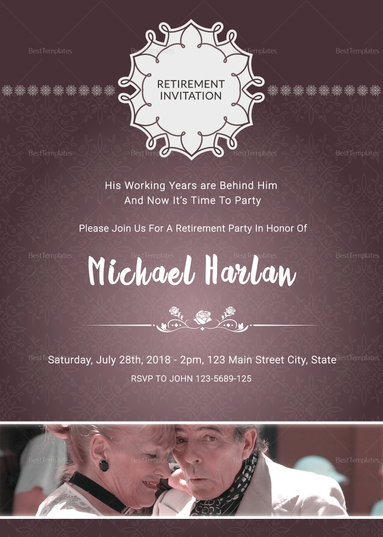 Delighted Retirement Party Invitation Card Design Template in PSD, Word ...