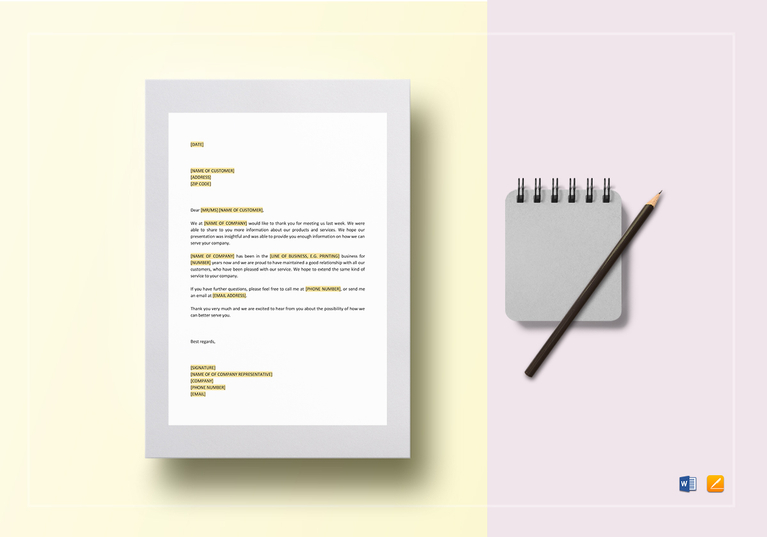 Follow Up Thank You Letter Template in Word, Google Docs, Apple Pages