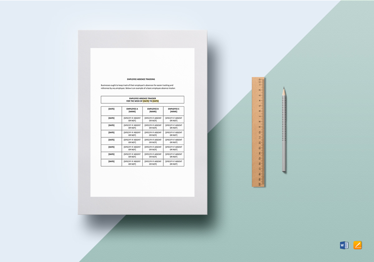 Employee Absence Tracking Template In Word Google Docs Apple Pages
