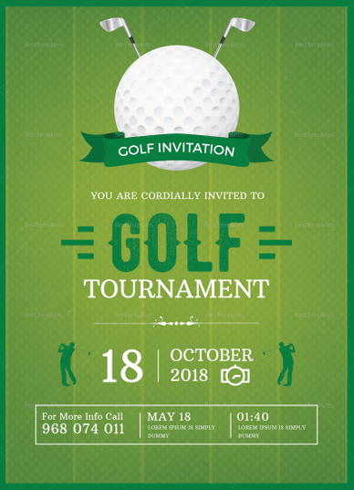 Golf Invitation Design Template in Word, PSD, Publisher