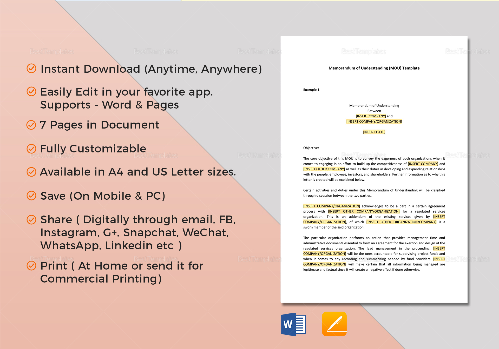 Memorandum of Understanding Template