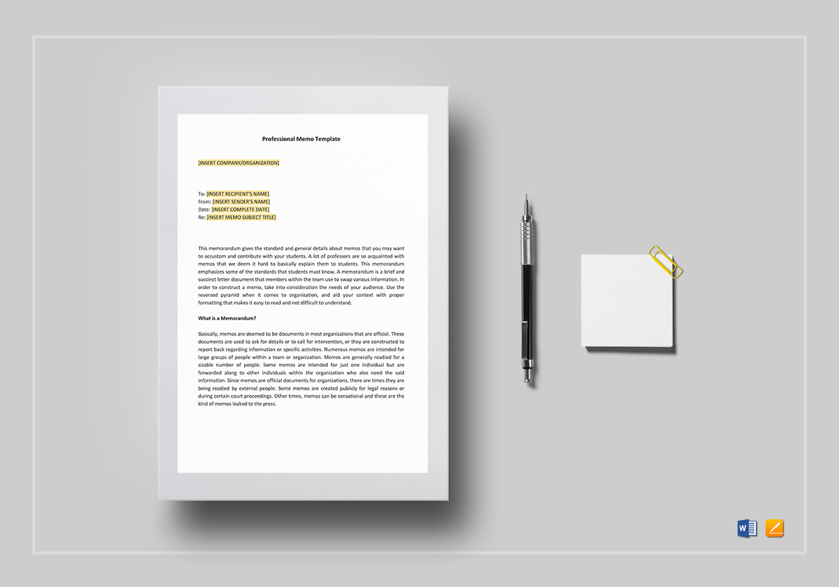 Memo Template Professional