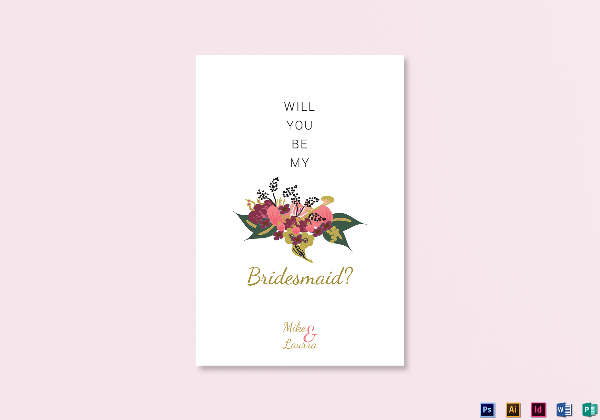 Free Printable Will You Be My Bridesmaid Card Only At