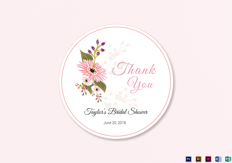 Floral Wedding Label Design Template in Illustrator, InDesign, Word ...