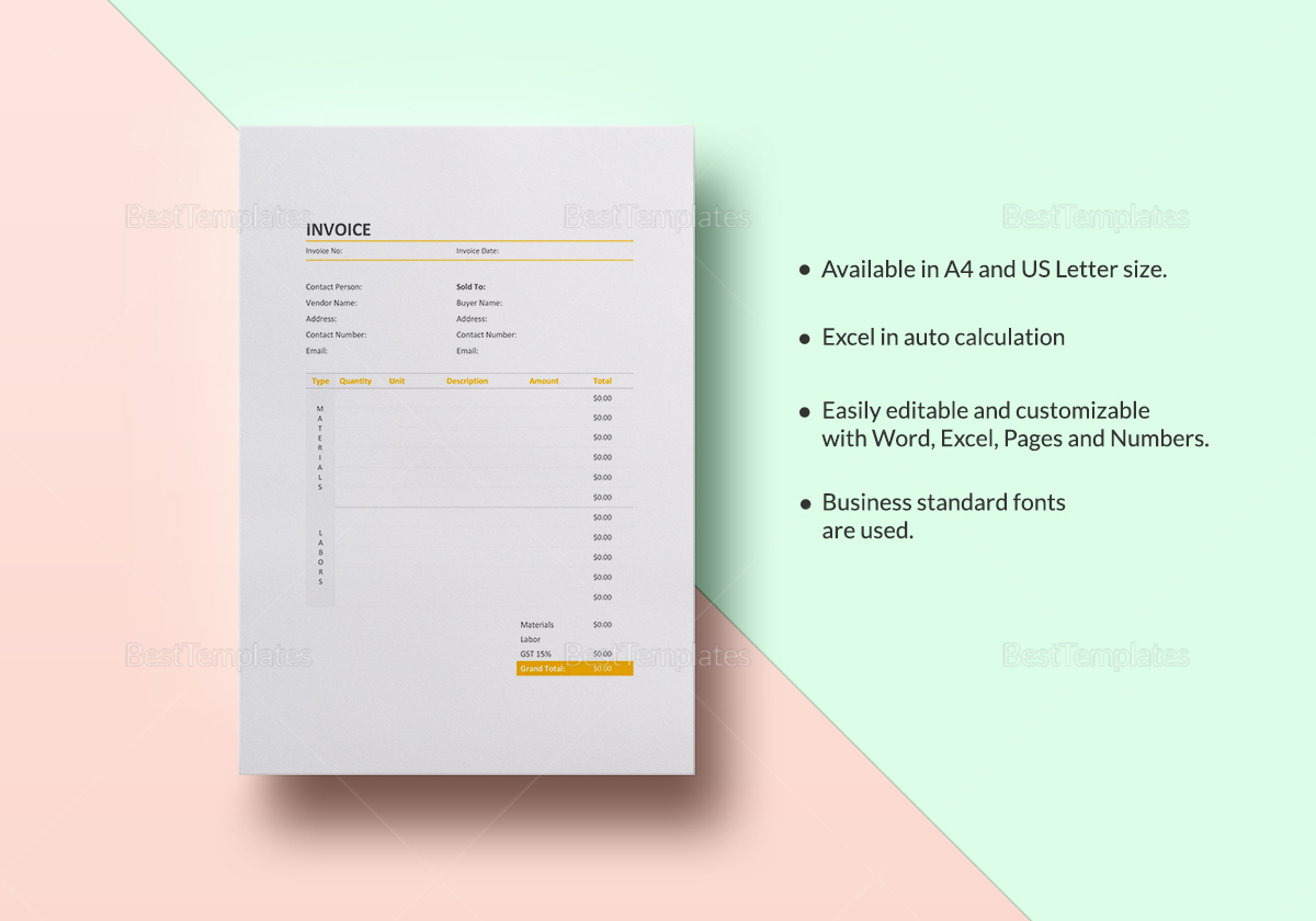 Painting Invoice Template