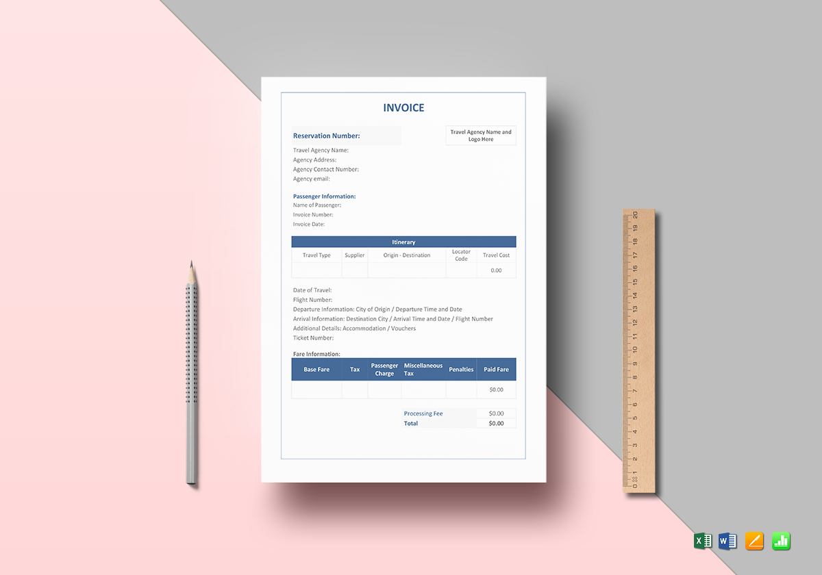 Travel Agency Invoice Template