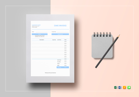 cake invoice template in word excel apple pages numbers