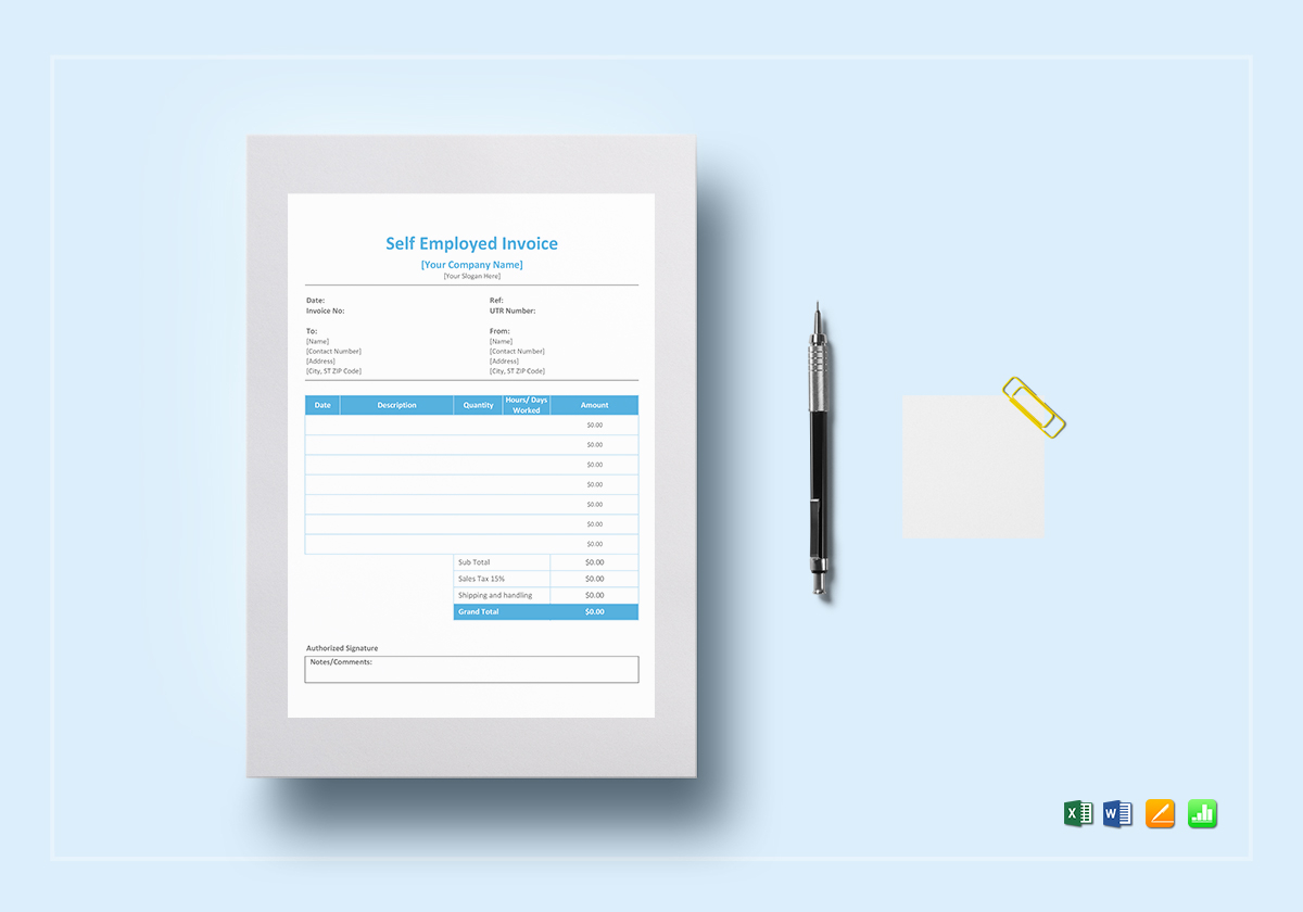 self employed invoice template in word excel apple pages numbers