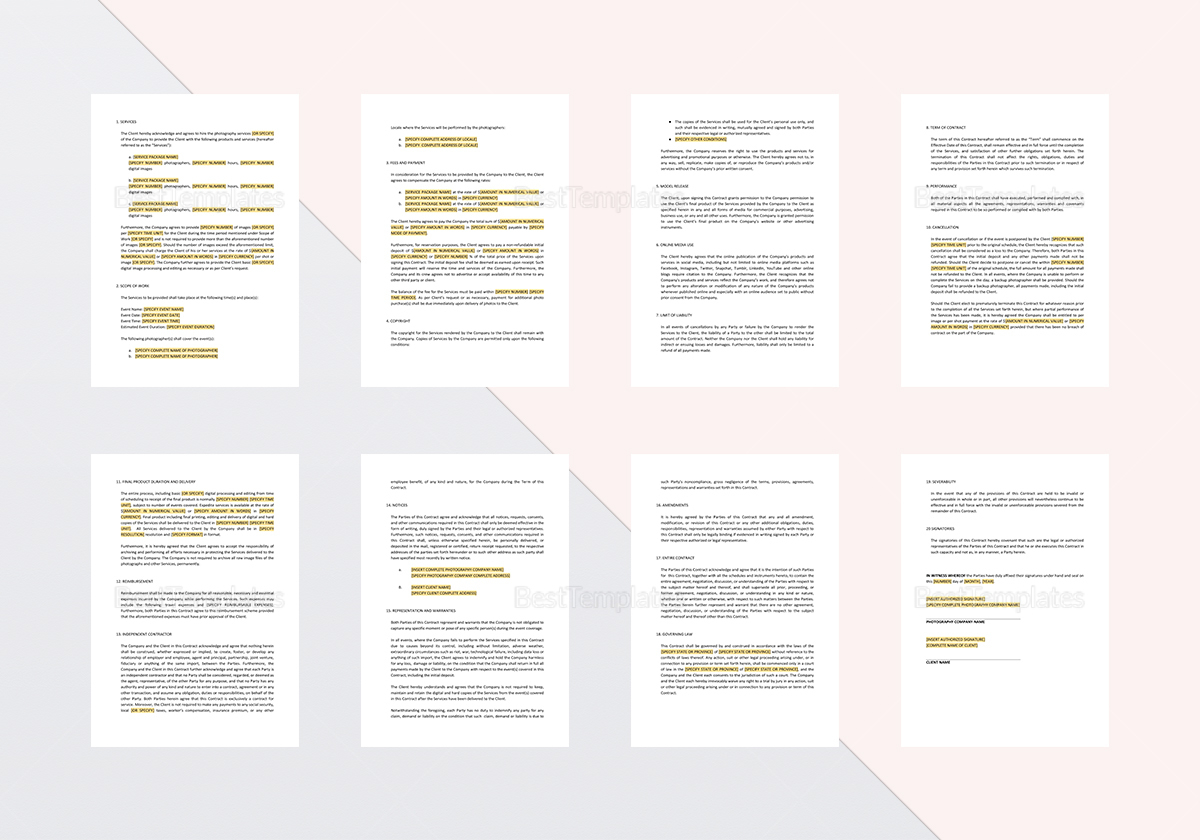 photography contract template