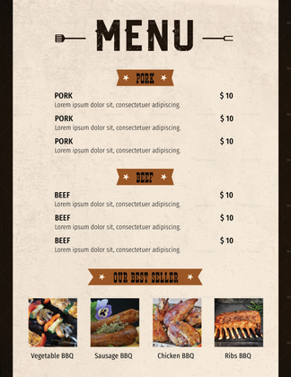 BBQ Menu Design Template in PSD, Word, Publisher, Illustrator, InDesign