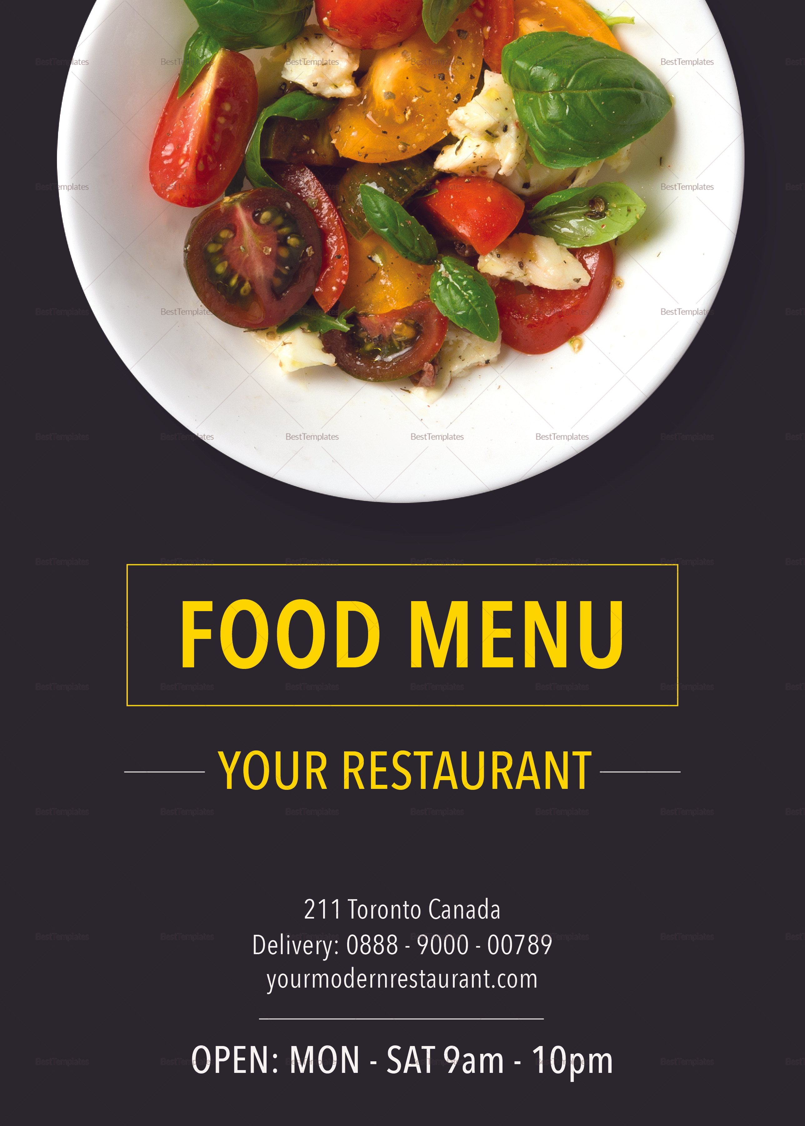 Modern Restaurant Menu Template