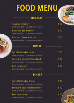 Modern Restaurant Menu Design Template in PSD, Word, Publisher ...